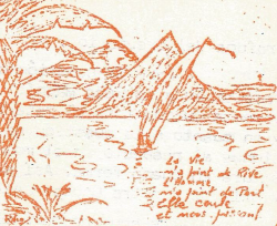Dibujo a lápiz del Maestre Dr. Serge Raynaud de la Ferriere durante su permanencia en Caracas, 1948
